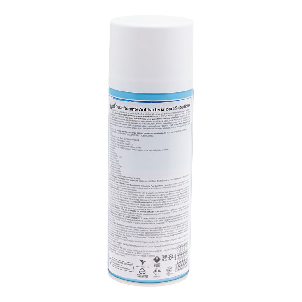 DESINFECTANTE LYSOL AEROSOL 354 GRS